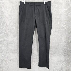 J Crew Factory Thompson Flex Pants 35x32 Black Tapered Poly Tech Comfort Casual